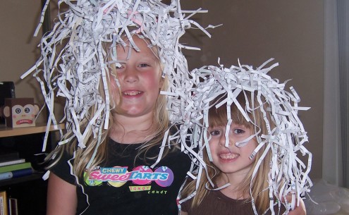 Girls with Shredded Paper Hair Girls with Shredded Paper Hair