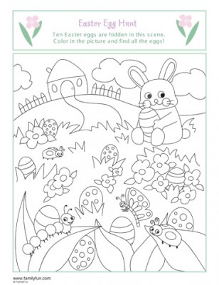 Easter Egg Hunt Coloring Page