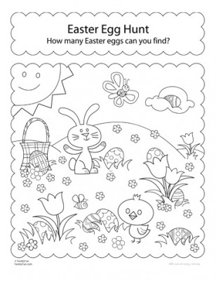 Easter Egg Hunt Coloring Page