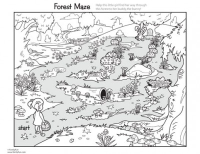 Forest Maze Coloring Page