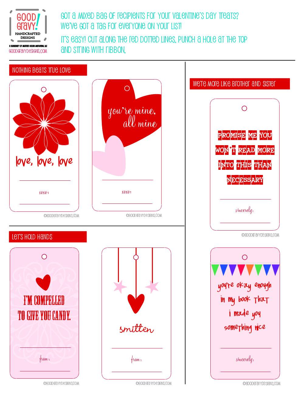 Holiday Helps : Valentine Printables | [ real neat ]